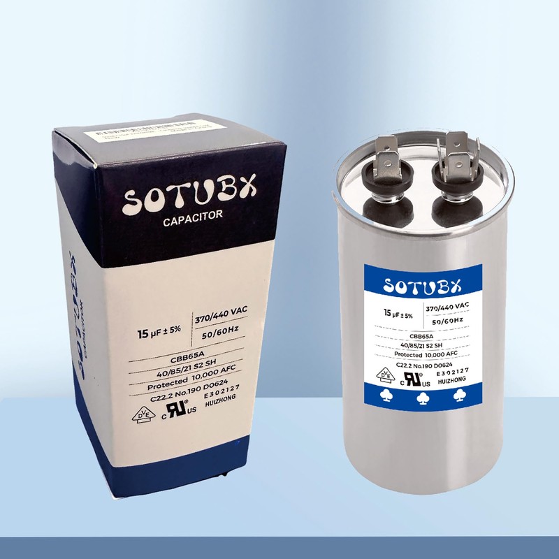 Sotubx 15uF 370/440VAC 50/60Hz CBB65 CBB65A Round Run Start Capacitor