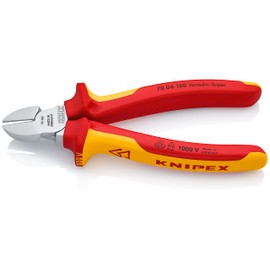 Knipex Diagonal Cutter chrome-plated, insulated with multi-component grips, VDE-tested 160 mm 70 06 160