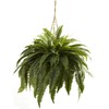 Nearly Natural 6788 Double Giant Boston Fern Hanging Basket,Green