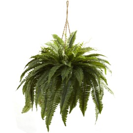 Nearly Natural 6788 Double Giant Boston Fern Hanging Basket,Green