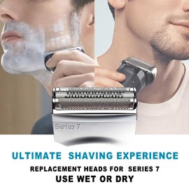 70S Series 7 Electric Shaver Replacement Head Compatible with Braun Series 7: 720cc, 730cc, 735s, 750cc, 760cc, 790cc, and 795 so on