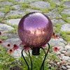Achla Designs 12-Inch Crackle Gazing Globe Ball, Plum