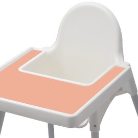 High Chair Placemat compatible with IKEA Antilop Baby High Chair - Dishwasher Safe, BPA Free Silicone Placemats - Baby Led Feeding Foods Placemat for Toddler and Babies (Peach)