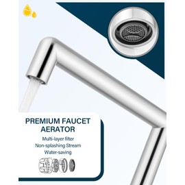 Borlon Brushed Nickel Vessel Sink Faucet, Modern Single Handle Drinking Water Faucet, High Single Hole Faucet for Bathroom Sink RV Bar