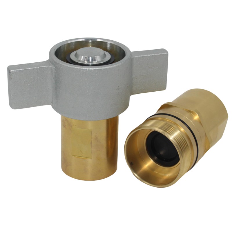 1-1/4" NPT Wet-Line Wing Nut Heavy Duty Hydraulic Quick Disconnect