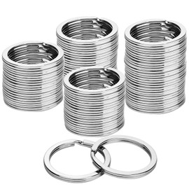 Huanmin Key Ring 30 mm Key Ring Set, Key Rings Stainless Steel Key Rings for DIY Crafts, Car, House Key Pendant, Pack of 100