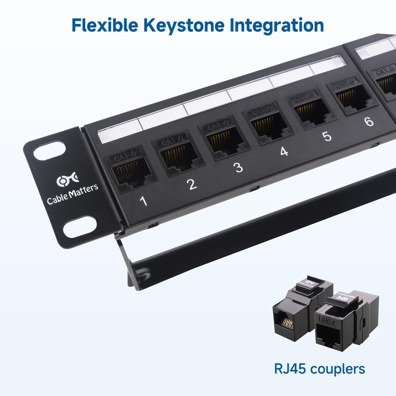 Cable Matters 1U 19-Inch 24-Port 10Gbps Cat6 Ethernet Patch Panel