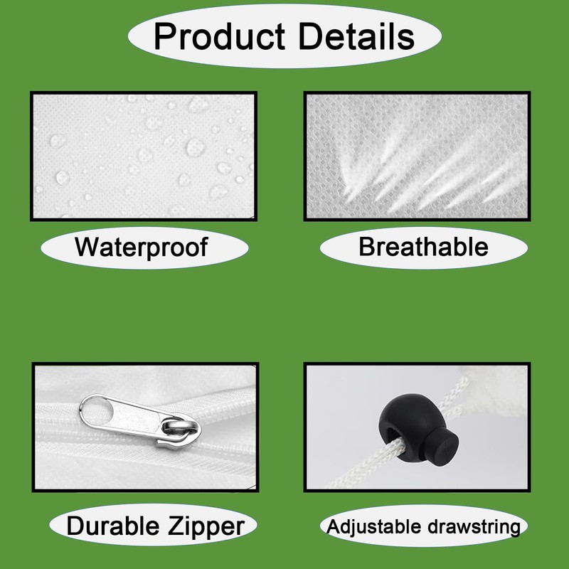 Plant Frost Protection Covers with Viewing Window, 31.5" x 47.2",