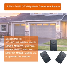 RB741/FM135 Remote Compatible with GTO Gate Opener, FM135 Transmitter Control Opener Remote Gate Clicker Entry Control(3 Packs)