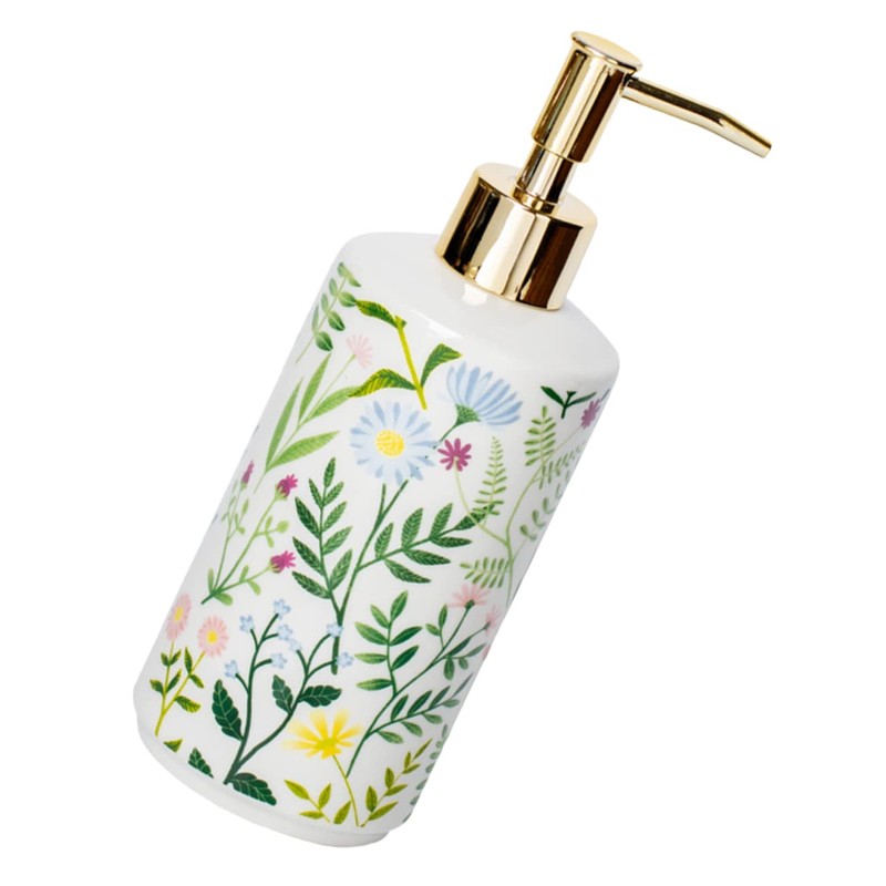 WOONEKY Ceramic Lotion Dispenser with Pump Elegant Refillable Soap Pump