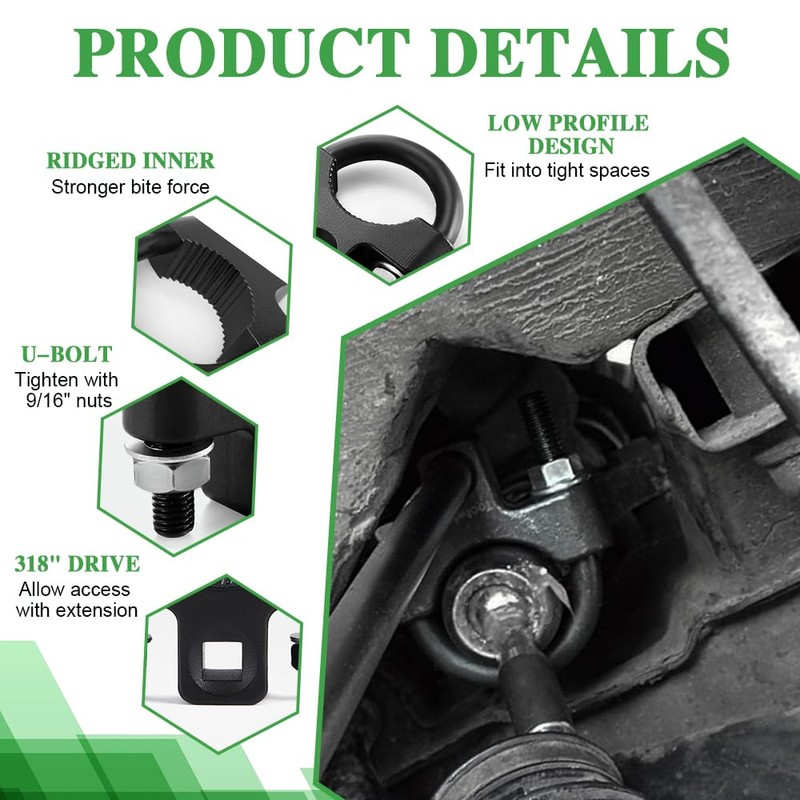 RGOAANC Inner Tie Rod Removal Tool, 3/8'' Universal Low Profile