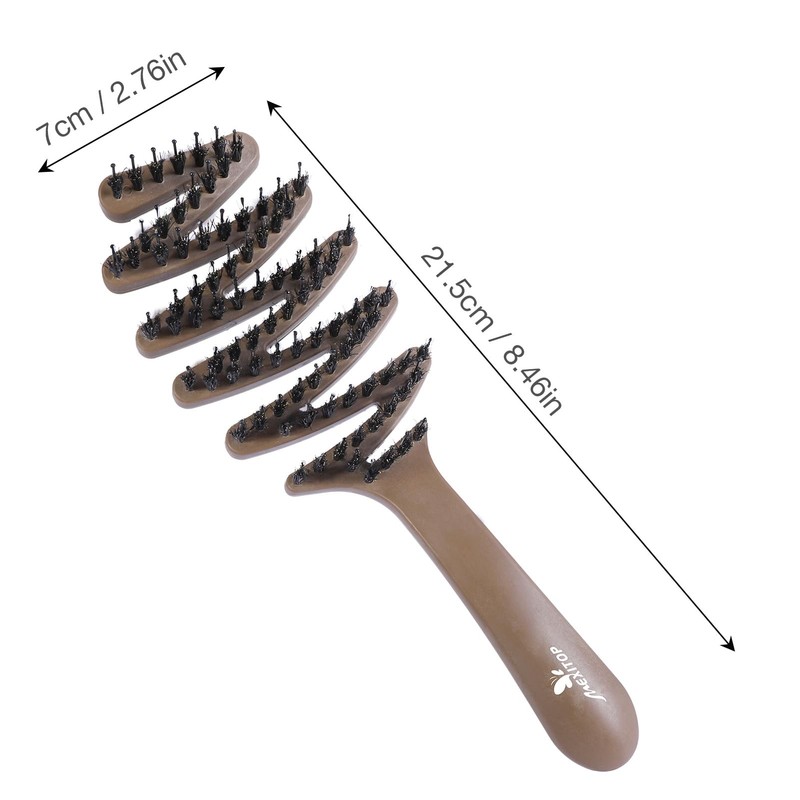 MEXITOP Male and Female Boar Mane Brush, Thick Wrapped Thin