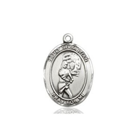 Sterling Silver St. Sebastian / Softball Pendant