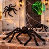 Araña Gigante Halloween Decoracion con Telaraña Elástica Luminosa 100g