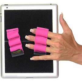 LAZY-HANDS Heavy-Duty 3-Loop Grips (x2 Grips) for Tablets - XL (Pink)