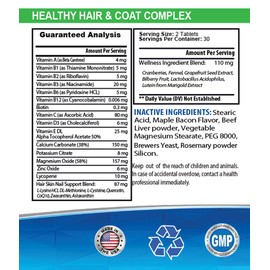 Dog Hair and Skin Supplements - PET Hair and Coat Health - for Dogs and Cats - Immune Booster - Itch and HOT SPOT Relief - Vitamin e for Dogs Oral - 3 Bottle (180 Tabs)