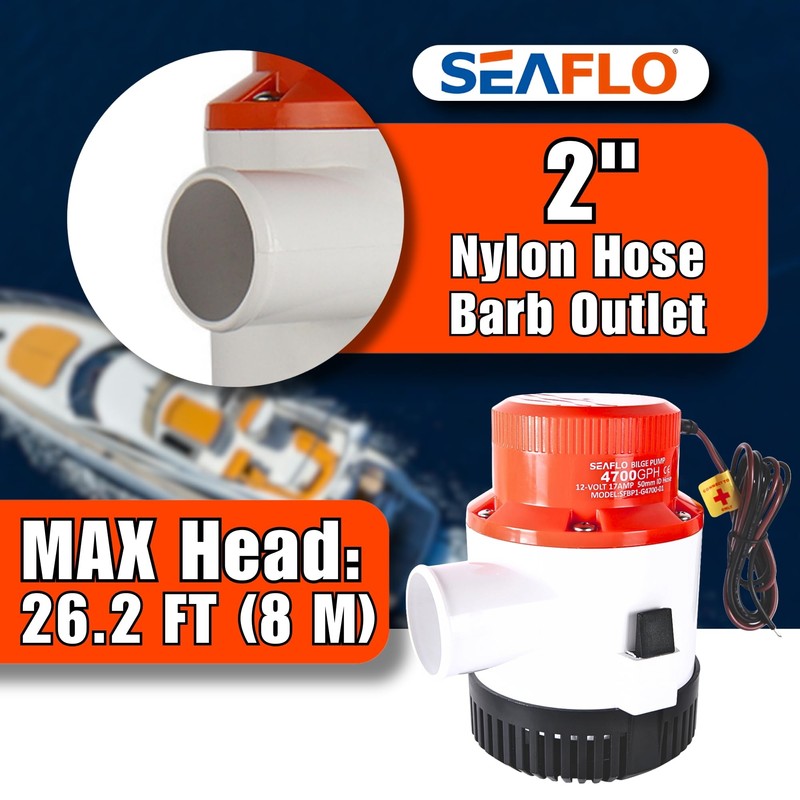 SEAFLO 01 Series 4700 GPH Bilge Pump – 12V, 2"