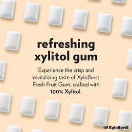 XyloBurst Gum | Xylitol Chewing Gum | Sugar Free, Gluten Free, Keto Friendly | Aspartame Free Gum For Oral Health | Fruit | 100-Count Jar