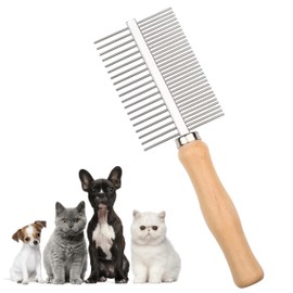 Glamified, Deshedding Tool & Pet Grooming Professional Metal Shedding Brush Pet Cat Dog Grooming Comb Trimmer Tool, Double Sided Fur Rake Tool 17 x 6cm