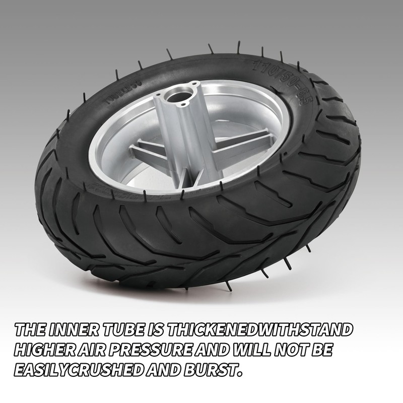 110/50-6.5” Mini Bike Wheel Rear Tire, Rubber Wheel Tire and
