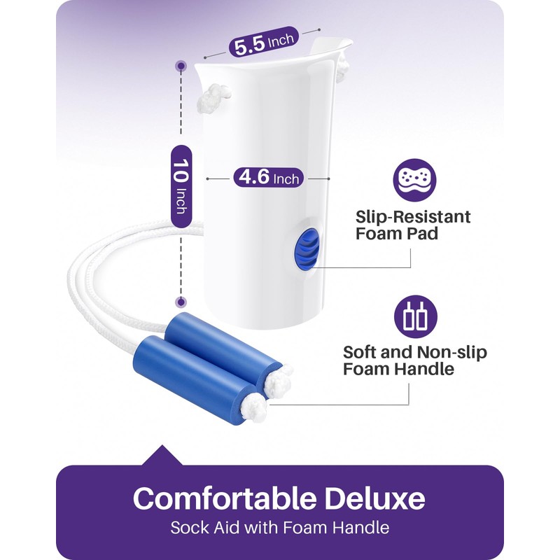 KEKOY 4.6INCH Sock Aid for Putting on Socks, Wide Sock