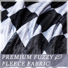 Buryeah 6 Pcs Checkered Flannel Fleece Throw Blankets Bulk, Soft Cozy Fuzzy Fluffy Blankets 50" x 60" Warm Lightweight Plush Throw Blankets for Couch Sofa Chair Bed Travel (Black and Grey)