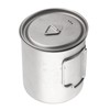 Outdoor Drinking Cup with Foldable Handle Titanium Mug with Lid