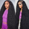 QVFWIG 18 Inch Deep Wave Lace Front Wigs Human Hair