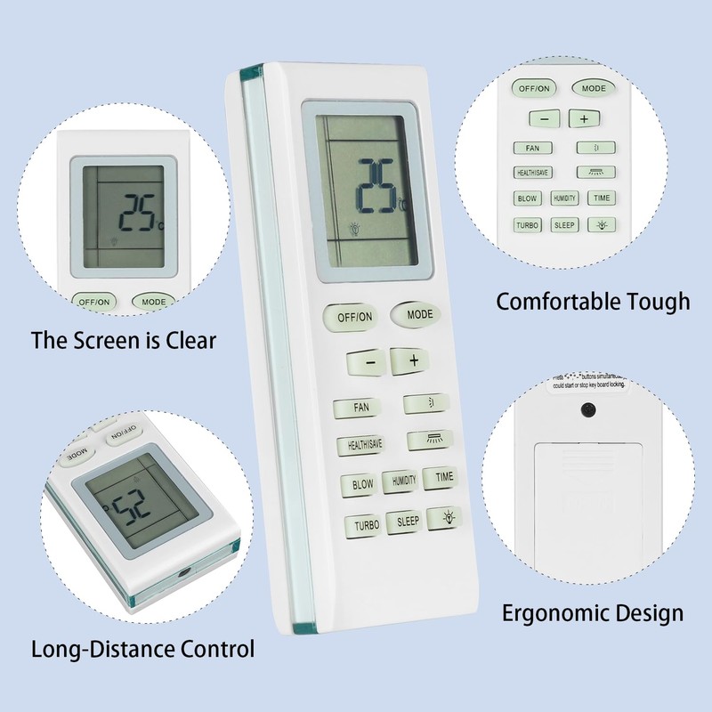 YBOF Remote Control Compatible with Gree Air Conditioning Controller YB1FA