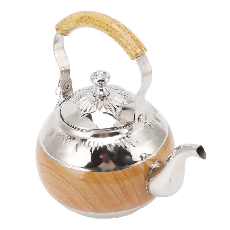 Tea Pot 1L Stainless Steel Thickened Strong Corrosion Resistant Silver