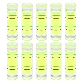 sourcing map 10pcs Small Cylindrical Bubble Level Vials 6x20mm PMMA Mini Horizontal Bubble Spirit Level Measuring Layout Tools for RV TV Picture Frame Hanging Tool Leveler