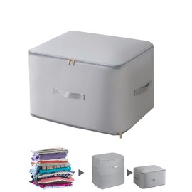 Self-Compression Organiser, Space Saving Organiser, Ultra Space-Saving Self-Compression Organiser, High Capacity, Suitable for Clothes, Duvets, Quilts, etc. (Grey, 54 x 42 x 60 cm)