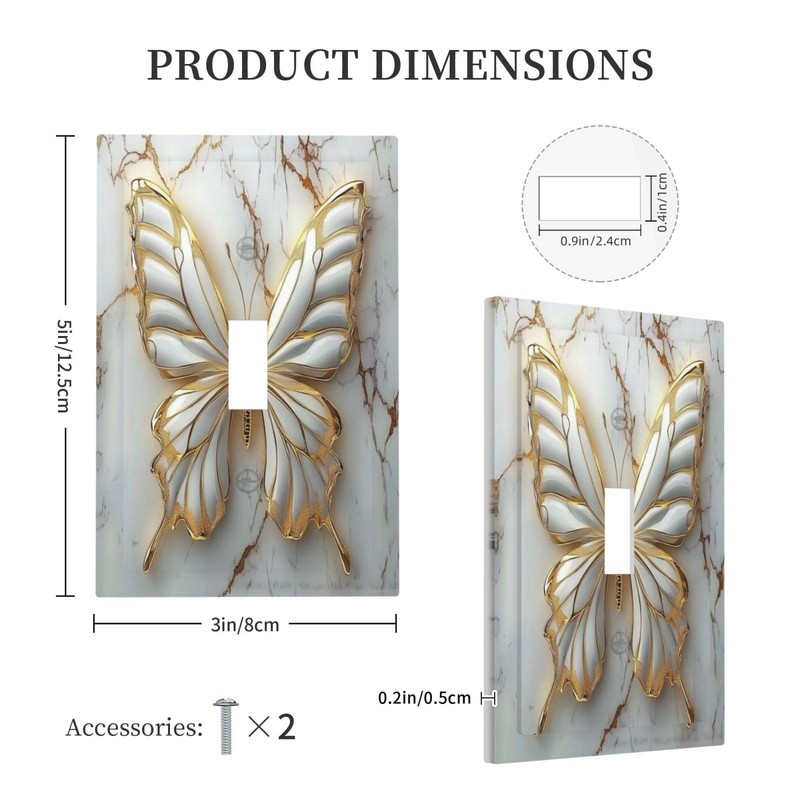 OILbiexn Decorative Light Switch Cover White Gold Abstract Modern Marble