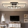 Shine LUEST Modern LED Ceiling Light Fixture Black Flush Mount