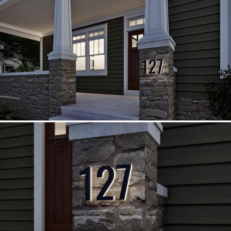 7 Inch LED House Numbers, ABS-Polymer, Premium Quality, Backlit LED