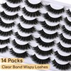 APCYUST Lashes Volume Mink Eyelashes 14 Pairs Cateye Lash Strips