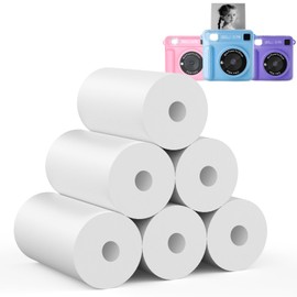 Kids Instant Print Camera Paper - 6 Rolls BPA-Free Photo Printing Paper, Refill Paper for Most Kids Camera 2.2x1 Inch