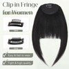 Clip in Fringe Human Hair Natural Black Bangs Fringe Clip