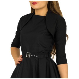 BlackButterfly Tailored 3/4 Sleeve Bolero (Black, S)