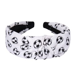 ZITULRY Knotted Headbands for Women Basketball Football Baseball Printed Wide Top Knot Headband Sport Hairband Party Game Hair Accessories Funny Gifts for Women Girls (C Football ZQ Headbands)