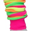 GA COMMUNICATIONS NEW WOMENS RAINBOW FLORESCENT STRIPE LEG WARMER 80'S