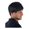 BONNIFUL Peluca De Hombre Corta Negra Sintetica Aspecto Natural Fleco