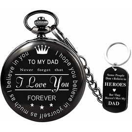 Udaney to My Dad Gifts from Son/Daughter Engraved Pocket Watch for Birthday Christmas Dad Gifts with Box for Fathers Day