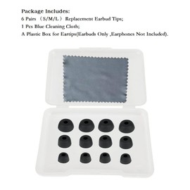 CYADCI Replacement Earbud Tips for Jabra Elite 75t Headphone,Replacement Silicone Tips Compatible with Jabra Elite 75t/ 65t/ Active/ 7 Pro/Elite 3/ Elite 4，6 Pairs S/M/L Replacement Ear Tips Black