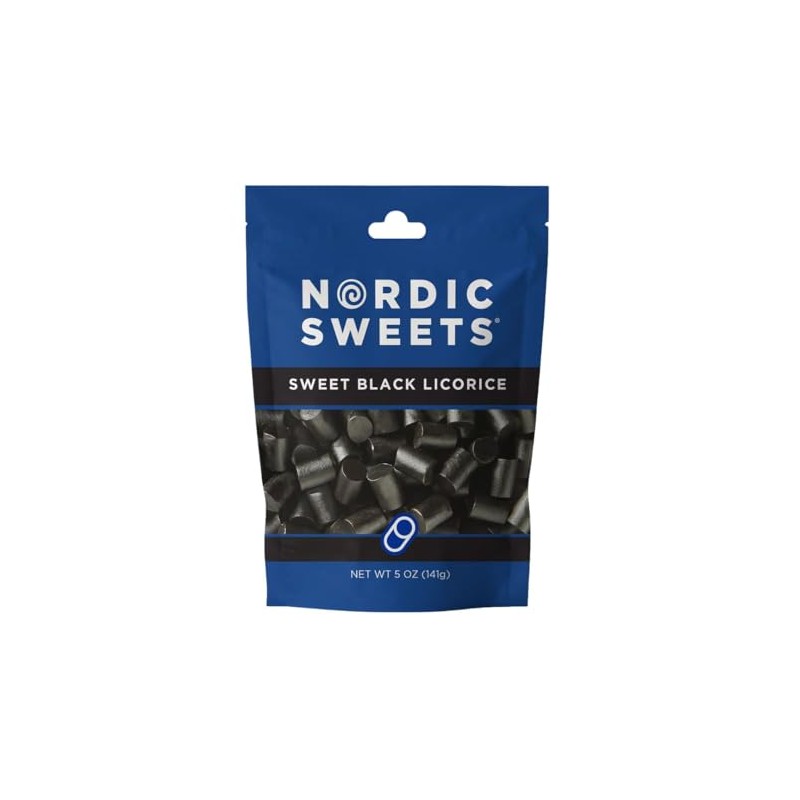 Nordic Sweets Sweet Black Licorice, 5oz (Pack of 6)