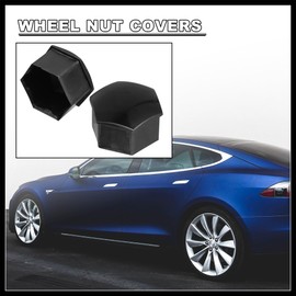 Hihaha 20pcs 21mm Wheel Lock Lug Bolt Nut Cover Caps Center Cover Bolt Locking Caps with Clip Tool Set Replacement for Model 3 Y S Bright Black Durable Material