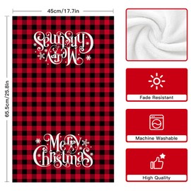 Ohok Pack of 4 Christmas Towels 45 x 65 cm, Fashion Decoration Kitchen Towels Santa Claus Tea Towels Soft Microfibre Cloths for Bathroom Kitchen Drying Towel Christmas Decoration (Set N)