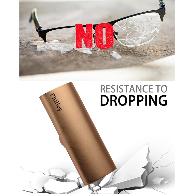 Philley Aluminum Ultra-Light Eyeglass Case Hard Shell Nearsighted Glasses Case