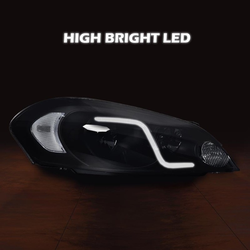 PIT66 LED Headlight Assembly Compatible with Chevy Impala 2006-2013/ Fit