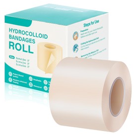 Hydrocolloid Roll for Wound Care, Upadated Medical-Grade Hydrocolloid Bandages with Self-Adhesive, Ultra Absorbent, Flexible & Waterproof, First Aid Kit Essential DIY Size & Shape (2in*5ft)